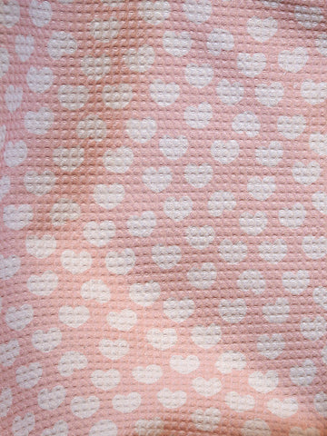 Suvisunnuntai-kangas, vaaleanpunainen, puuvillatrikoo, Öko-tex