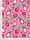 Keväthippa-kangas, vaaleanpunainen, puuvilla-interlock-neulos