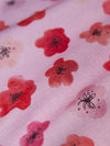 Kukkaketo-kangas, vaaleanpunainen, puuvillasatiini