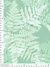Aalto-kangas, valkoinen ja vihreä, puuvilla-interlock-neulos