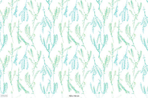 varpu-puuvillakangas-turkoosi-ja-vihreä-viikuna-100x150-cm