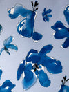 Verhokangaspala Mustarastas, sinivalkoinen, puuvillasatiini, 240 cm