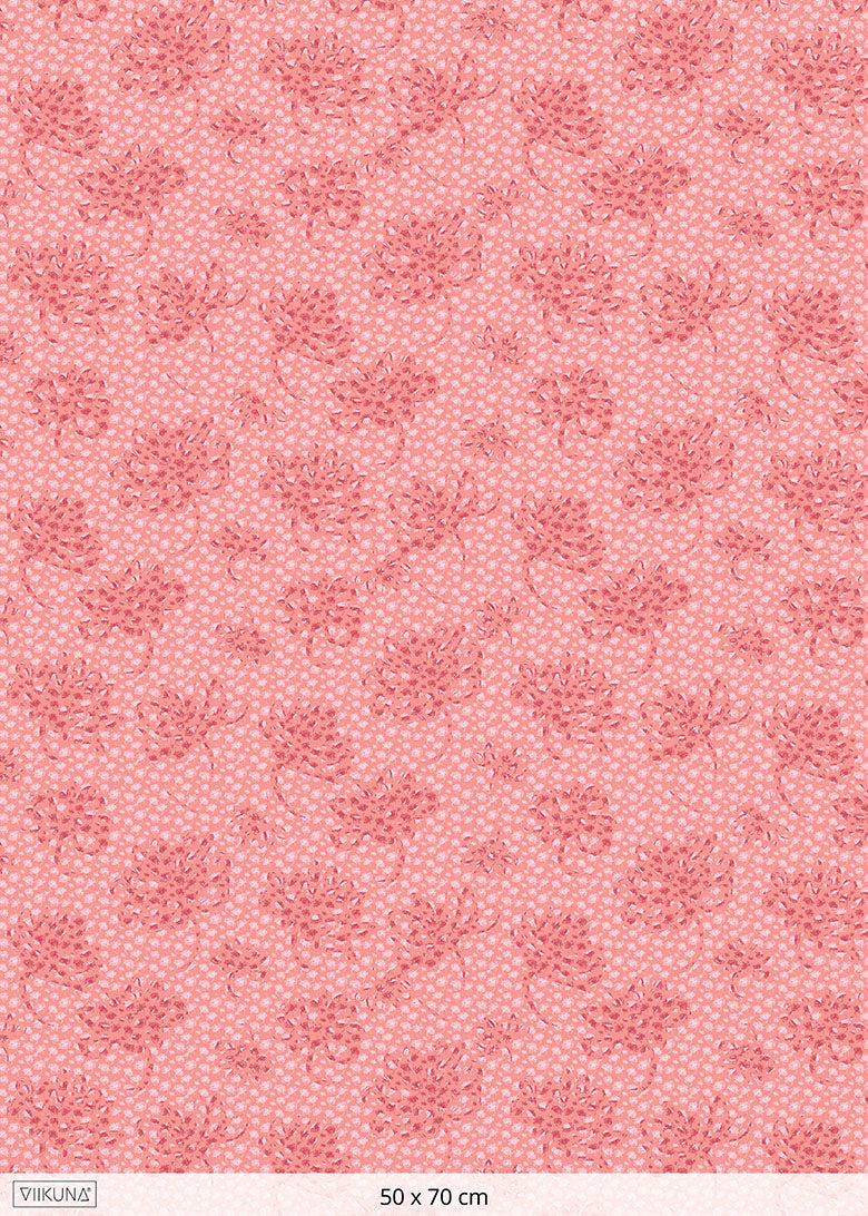 kukkatarha-kangas-korallinpunainen-puuvillatrikoo-viikuna-50x70-cm