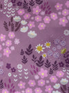 Blossom-kangas, violetti, puuvilla-interlock-neulos