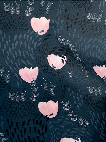 Verhokangaspala Mona, mustavalkoinen ja tiilenpunainen, puuvillasatiini, 240 cm