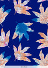 Blossom-kangas, sininen, puuvilla-interlock-neulos