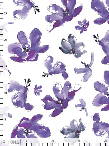 Blossom-kangas, violetti, puuvillatrikoo