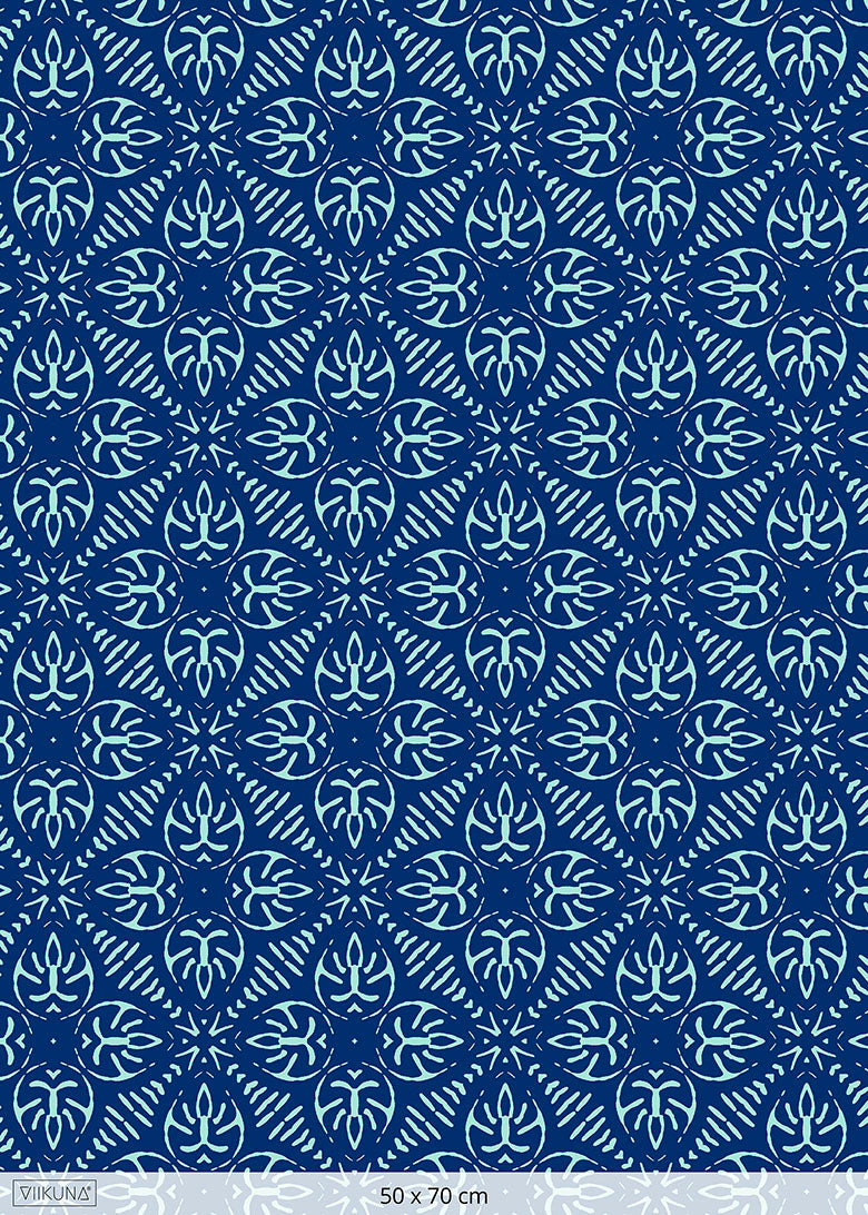 iltatahti-puuvillakangas-tummansininen-kangaskauppa-viikuna-50x70-cm