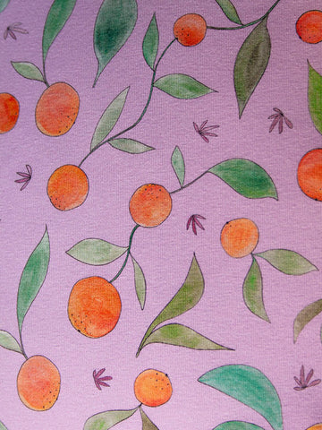 Florella-kangas, vaalea oranssi, puuvillatrikoo, Öko-tex