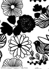 Blossom-kangas, mustavalkoinen, puuvillatrikoo, Öko-tex