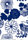 Blossom-kangas, tumma turkoosi, puuvillatrikoo, Öko-tex, 100 cm pala