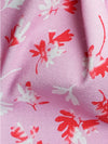Kukkaketo-kangas, vaaleanpunainen, puuvillatrikoo